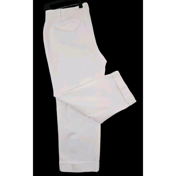 Chico’s ~Woman Size 2 (Size 12)~ Off-White Crop Stretch Pants Cuffed. - Picture 1 of 9